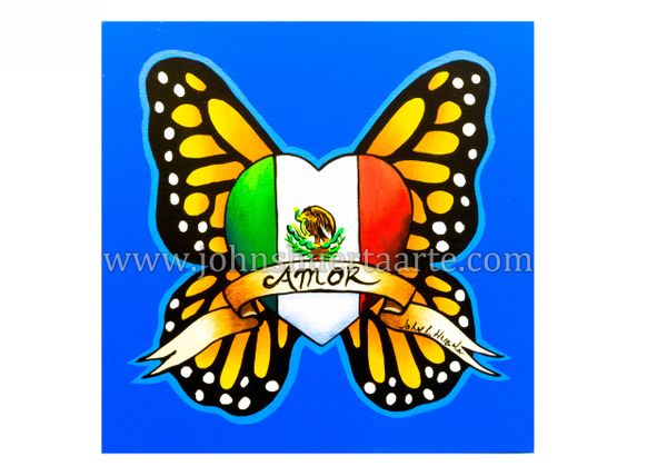 Heart Amor Mexico art greeting card