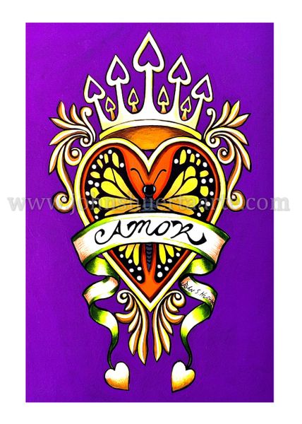 Heart and Butterflies II art greeting cards