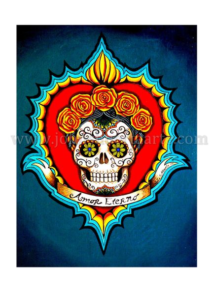 Sugarskull Amor Eterno I art greeting card