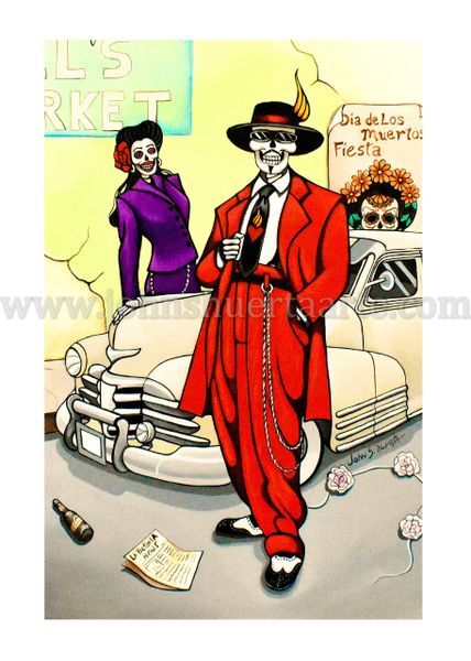 Pochuco y Pochuca art greeting card