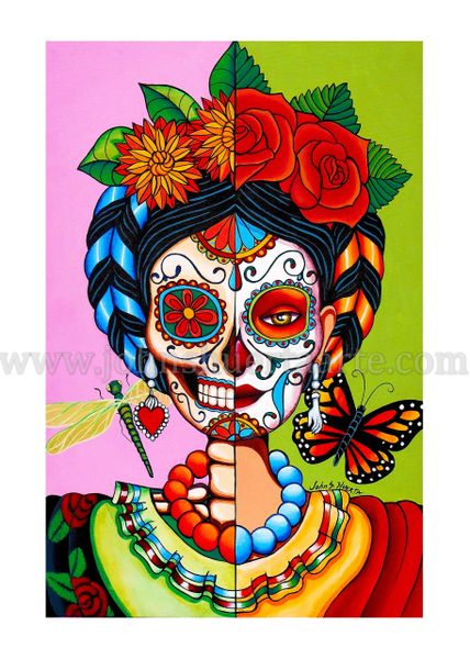 Sugarskull Esther art greeting card