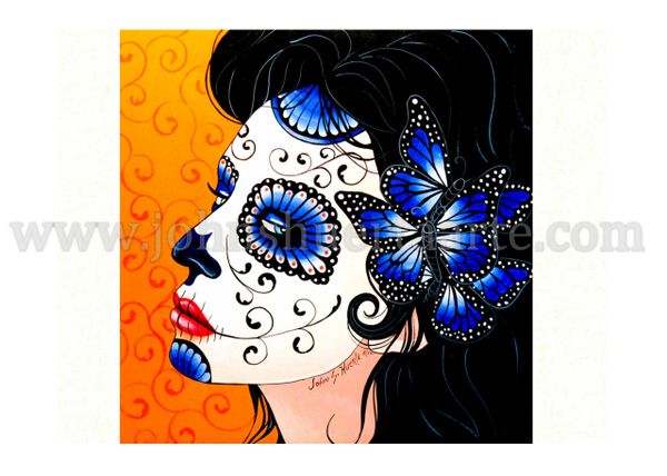 Blue Butterflies art greeeting cards