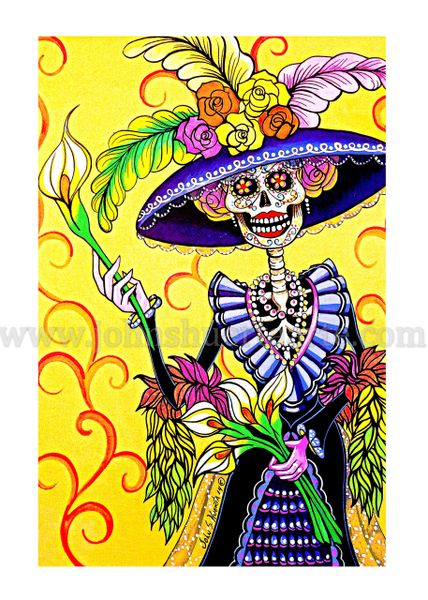 La Catrina art greeting card