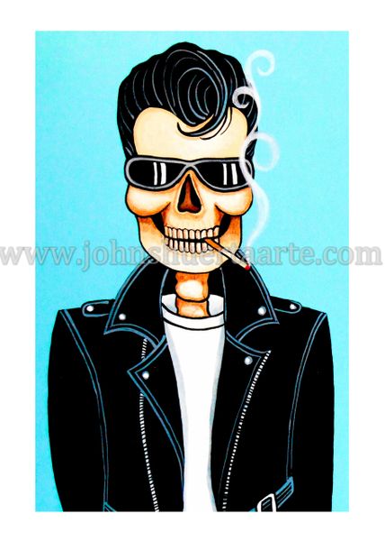 Sugarskull Slick art greeting card