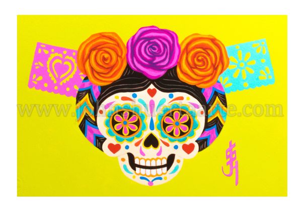 Sugarskull Nina Catrina art greeting cards