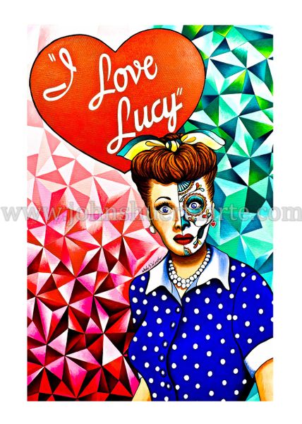I Love Lucy art greeting card