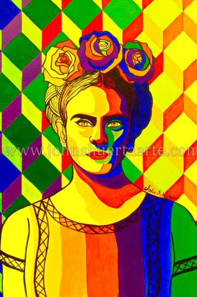 Frida pop art III art greeting card