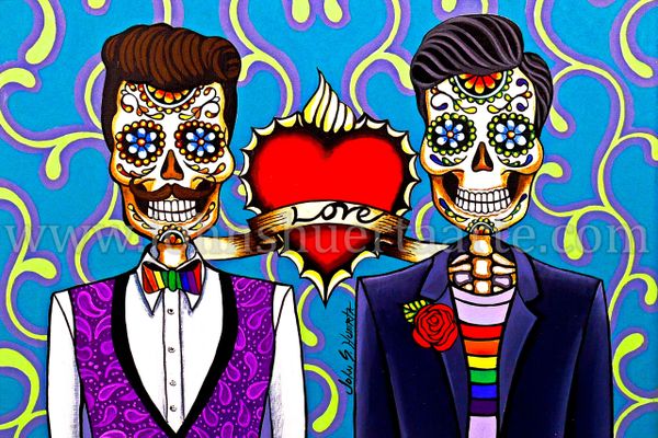 Sugarskull Husbands art greeting cards