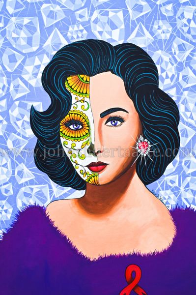 Elizabeth Taylor art greeting card