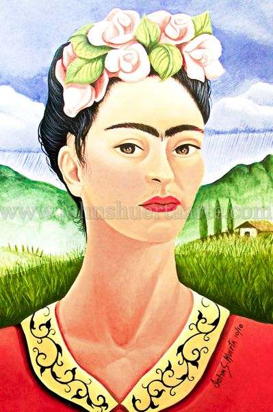 Frida in Meadow art greeting cards