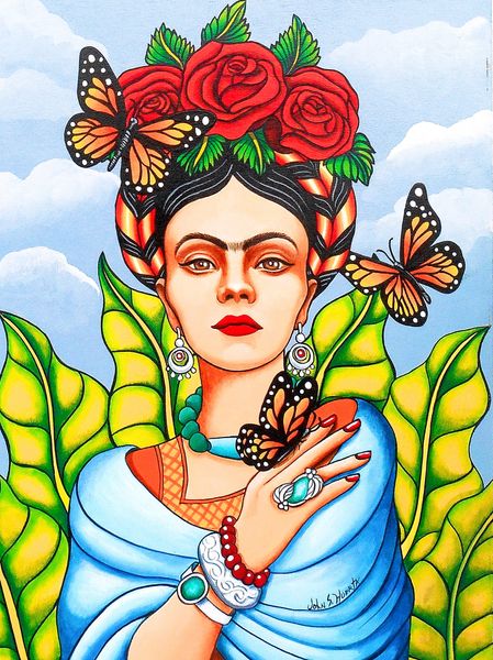 Frida with Butterflies
