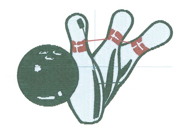 Bowling Pins Embroidery Design