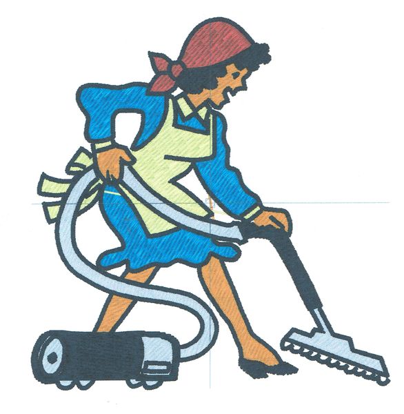 Cleaning Lady Embroidery Design