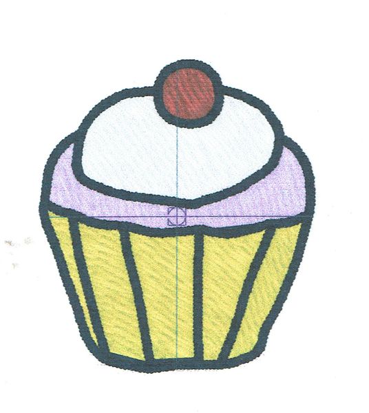 Cupcake Embroidery Design