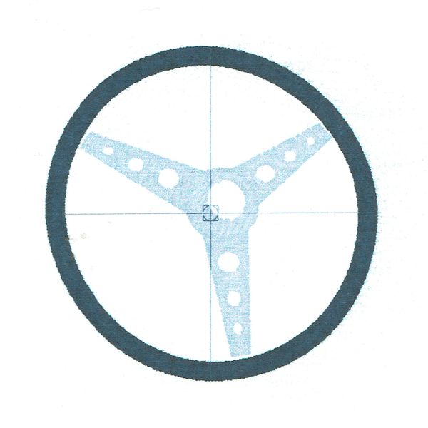 Vintage Steering Wheel Embroidery Design