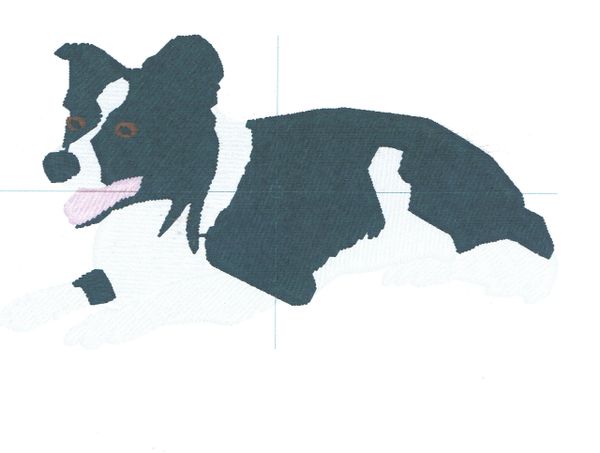 Border Collie Embroidery Design