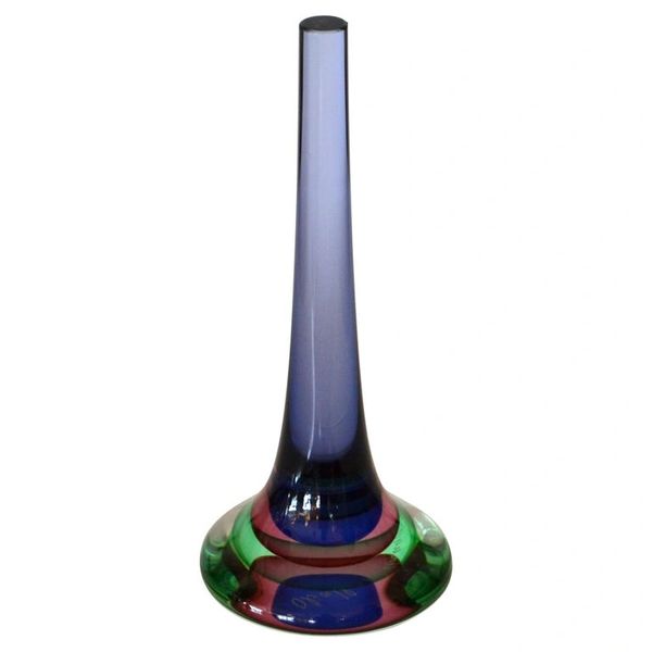 Marked Vetreria Artistica Oball Murano Art Glass Multicolor Paperweight Italy