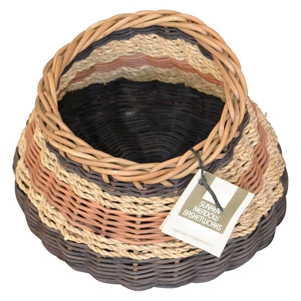 Boho Chic Handcrafted Woven Reed & Seagrass Nancy Basket by Paulette Lenney
