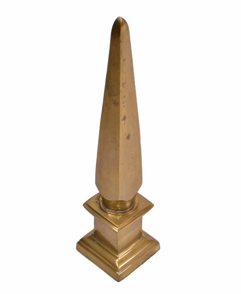 Mid-Century Modern Gold Tone Solid Bronze Obelisks, Bookend