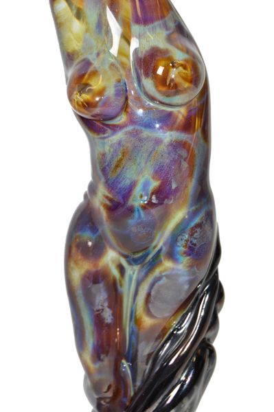 Modern Art Glass Sculpture Nude Woman Titled 'The Way She Moves