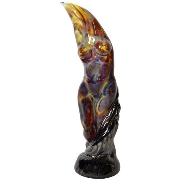 Modern Art Glass Sculpture Nude Woman Titled 'The Way She Moves' Signed Michael