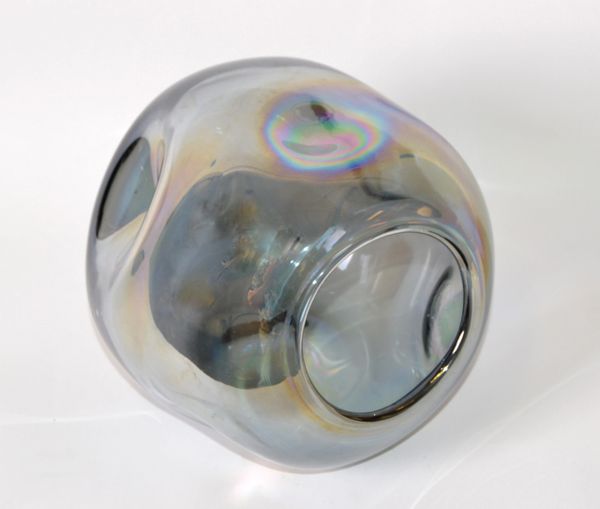 Blown Smoked Glass Vase Mid-Century Modern with Mirror Coating ...
