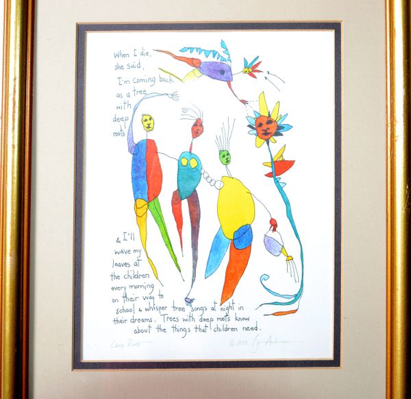 Brian Andreas Story People 'Deep Roots' Print of Watercolor & Ink