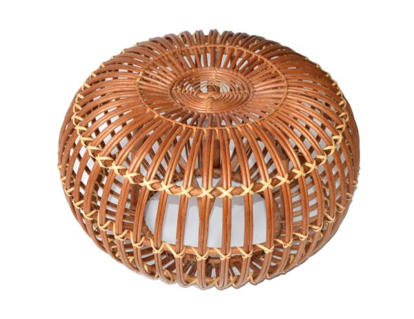 Round best sale wicker footstool