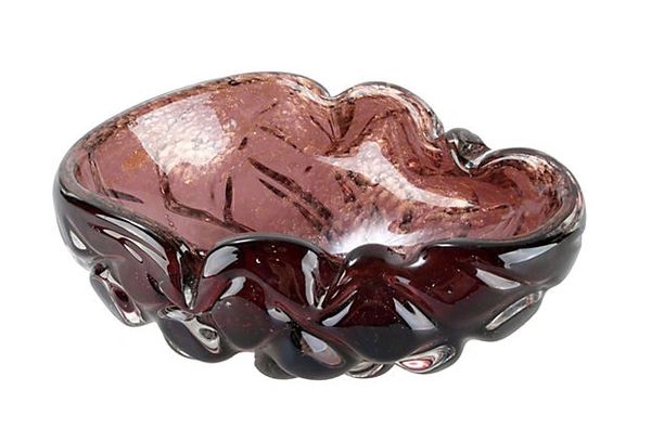 Murano Bowl in Burgundy and Gold