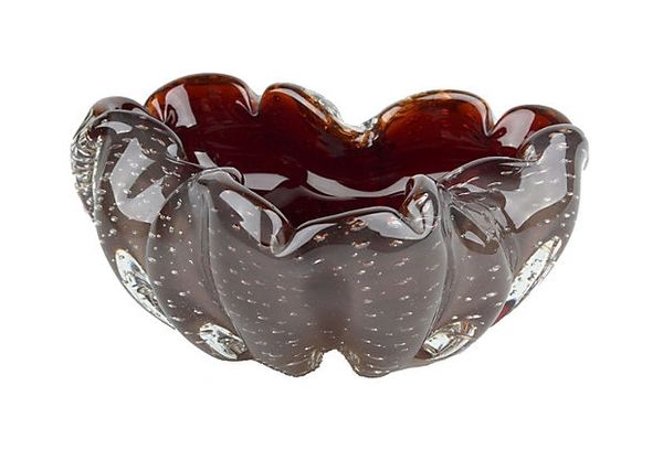 Handblown Brown Murano Glass Bowl