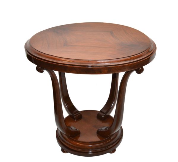 Italian Art Deco Walnut Wood Coffee Table, Center Table, 1950