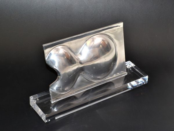 Mid-Century Modern Abstract Chrome and Lucite Table Sculpture 1970