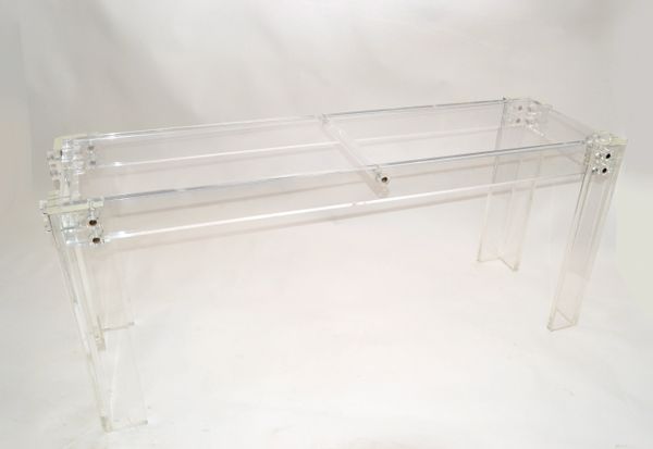 Modern Long Transparent Lucite Console, Hallway Table