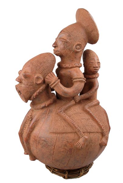 Hand-Made African Figural Waterjug