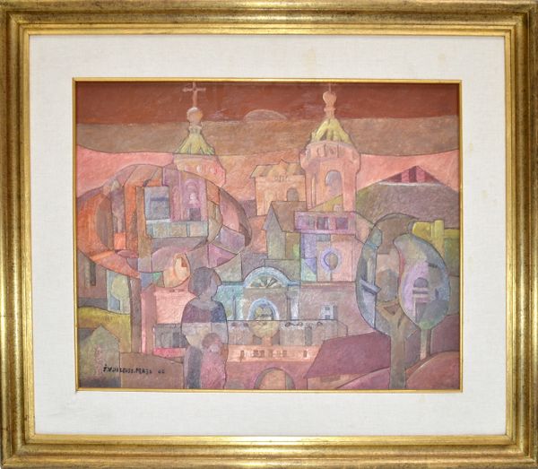 Signed Golden Framed South American Well-Known Uruguay Artist Fine Art 2006