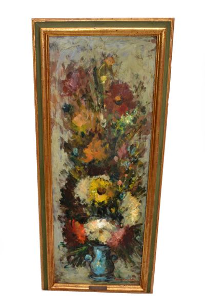 Ornate Gilt Framed Oil Painting Floral Bouquet Still Life Signed G. Boncinelli
