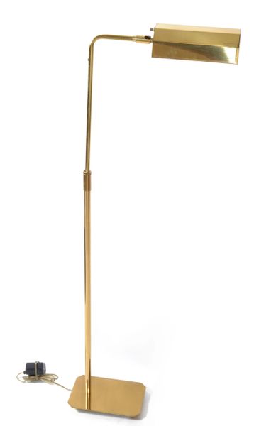 Original Koch & Lowy Articulated Polished Brass Floor Lamp Mid-Century Modern