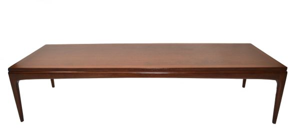 Gio Ponti Style Low Coffee Table Tapered Legs Walnut Mid-Century Modern Italy 70