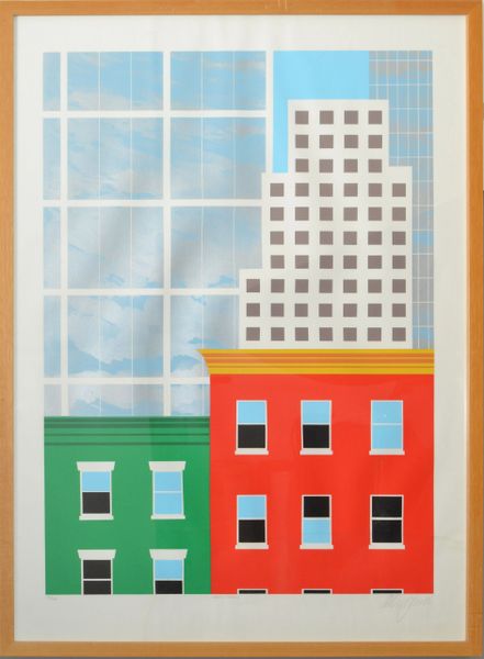 1982 Down Town New York Signed Artist Mid-Century Modern Wall Painting Fine Art