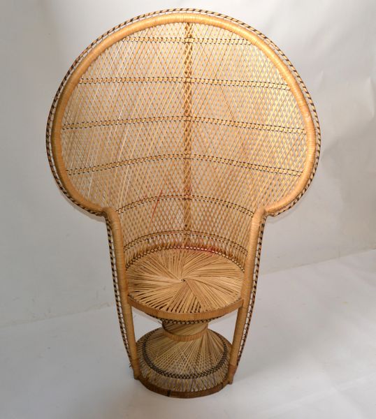 70s wicker peacock discount chair