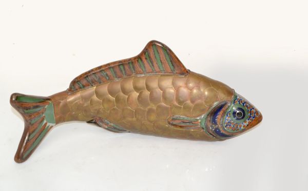 Metal Art Sergio Bustamante Attributed Handcrafted Fish Brutalist Era Mexico