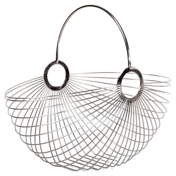 Ole Palsby Scandinavian Modern Decorative Stainless-Steel Basket Copenhagen