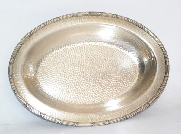 Art Deco 1969 Hand-Hammered Silver Plate EPSN 2245 Centerpiece Decorative Bowl