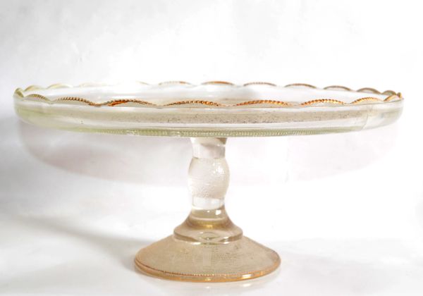 Roman Antique Square Cake Stands Gold Rim