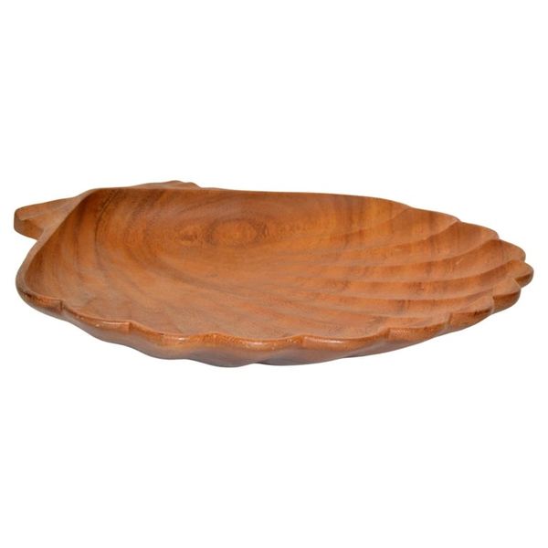 Monkeypod Wood Handcrafted Clam Shell Bowl Organic Modern Moore International 70