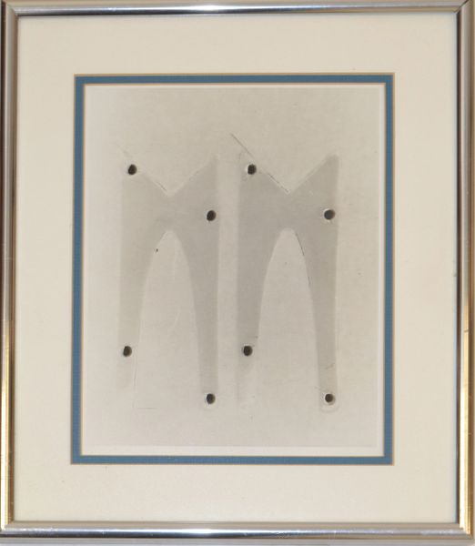 Mixed Media Chrome Framed Paper Cut Art Mid-Century Modern 1980s