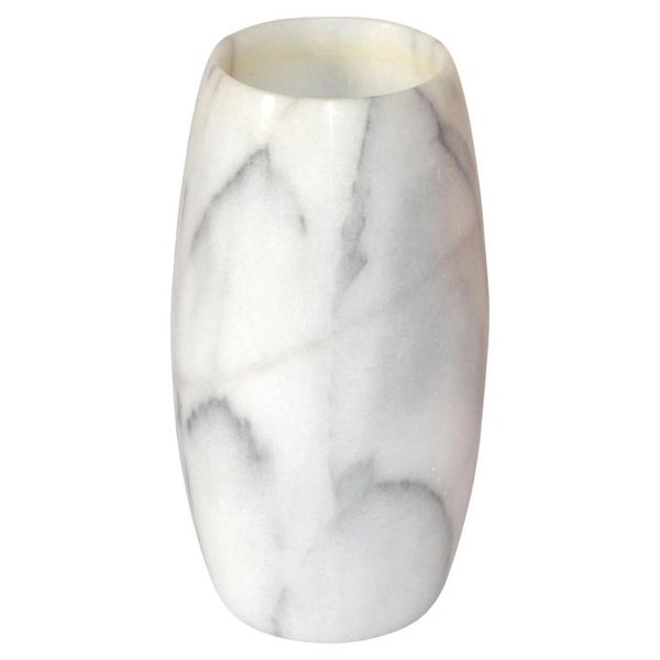 20th Century Mid-Century Modern Hand Carved Carrara Marble Vase Vessel Italy