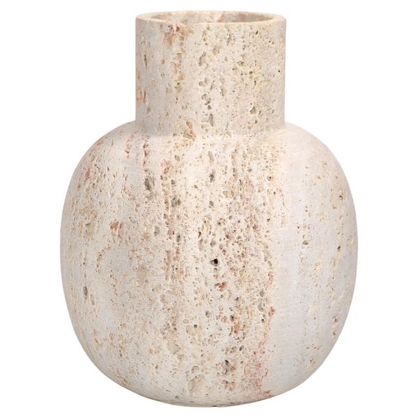 Fratelli Manelli Style Venetia Classic Travertine Stone Round Vase Raymor Italy