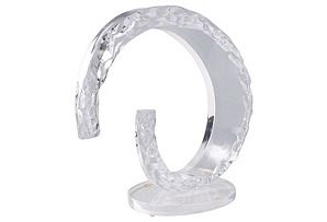 Abstract Lucite Sculpture on Oval Base