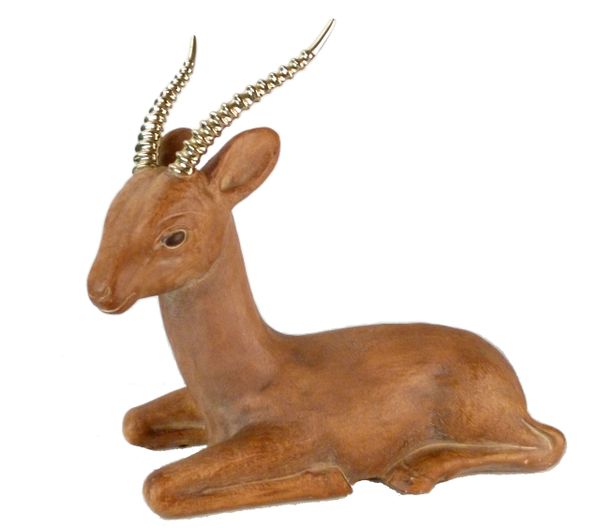 Ceramic Gazelle w/ Brass Horns